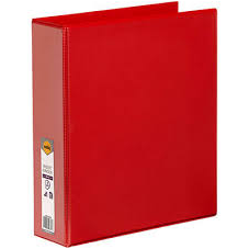 Binder Insert Marbig A4 Clearview 2 D-Ring 25Mm Red