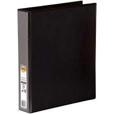 Binder Insert Marbig A4 Clearview 3 D-Ring 38Mm Black