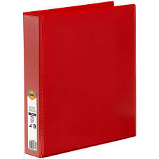 Binder Insert Marbig A4 Clearview 3 D-Ring 38Mm Red