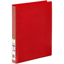 Binder Insert Marbig A4 Clearview 4 D-Ring 25mm Red