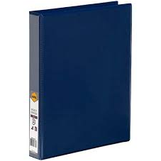 Binder Insert Marbig A4 Clearview 4 D-Ring 50mm Blue