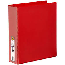 Binder Insert Marbig A4 Clearview 4 D-Ring 50mm Red