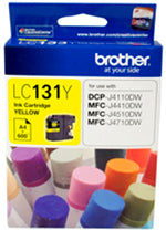 Brother LC131Y DCPJ152W/172W/552DW/752DW MFCJ245/J470DW/J475DW/J650DW/J870DW Yell Ink Cartridge 300pg