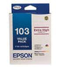 Epsonÿ103 H/Y Ink Value PackEPSON STYLUS OFFICE T40W, EPSON STYLUS TX550W, EPSON STYLUS OFFICE TX600FW, EPSON STYLUS OFFICE TX610FW