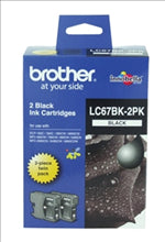 Brother LC67 BLack Twin Pack