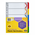 Marbig A4 Manilla Dividers 5 Tab Coloured