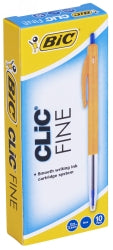 Pen Bic Bp Clic M10 Fine Blue Bx10