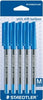 Pen Staedtler Bp Stick 430 Med Blue Pk5