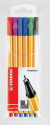 Pen Stabilo Fibre Tip Point 88 0.4 Pk6