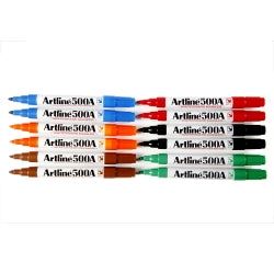 Marker Whiteboard Artline 500A 2Mm Bullet Nib Asst  Bx12