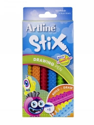 Pen Drawing Artline Stix Pack 6 Assorted Colours