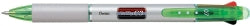 Pen Pentel #375A B/P 3 Colour Rolly Grn Barrel