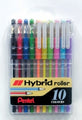 Pen Pentel Rb Hybrid K116-10 Gel Grip Asst Wlt 10