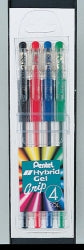 Pen Pentel Rb Hybrid K116-4 Gel Grip Std Col Wlt4