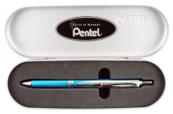 Pen Pentel Energel Bl407 Rt Metallic Sky Blue Barrel In Gift Box