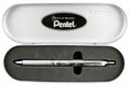 Pen Pentel Energel Bl407 Rt Metallic Silver Barrel In Gift Box