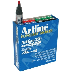 Marker Artline 370 Flipchart 4 Asst Cols Bx12