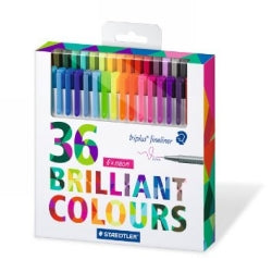 Pen Staedtler Ft Triplus Fineliner Brilliant Colours Pk36