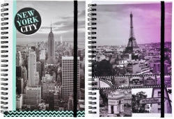 Notebook Spiral Urban By Modena A5 5 Subject 200Pg Metro 2 Designs