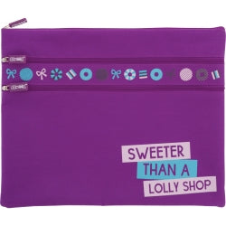 Pencil Case Skweek Large Twin Zipper Purple