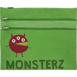 Pencil Case Skweek Large Twin Zipper Green