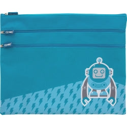 Pencil Case Skweek Large Twin Zipper Blue