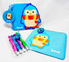 Stationery Set Spencil Pack 2 Penguin N/Book P/Case Pens