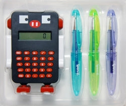 Calculator Set Spencil Robot Black