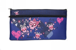 Pencil Case  Spencil Rectangle Neoprene Bow Skulls