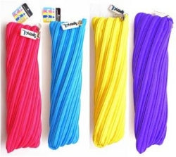 Pencil Case Spencil Zipper  25.5X7.5 4 Asst Colours