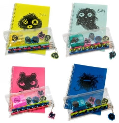 Notebook And Pencil Set Spencil Scruffs 4 Designs