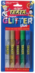 Glitter Glue Texta 10.5Ml Asst Col Pk5