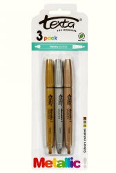 Marker Texta Metallic Non-Toxic Pk3