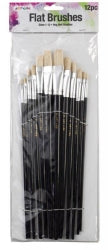 Paint Brush Set Artvibe Flat 12 Pack