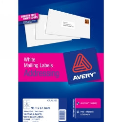 Label Avery Laser L7165 Parcel 8Up 99.1X67.7Mm Pk250