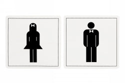 Sign Apli S/Adh Pk2 Male/Female Symbols Black/White