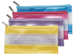 Pencil Case Sovereign Fashion Pvc Mesh Zip 228X114 Asst