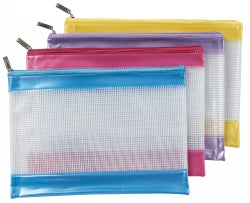 Pencil Case Sovereign Fashion Pvc Mesh Zip 278X200 Asst