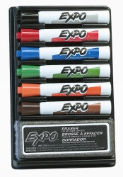 Marker Wb Organiser Sharpie Chisel 6 Asstd  And 1 Eraser