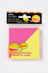 Stick On Notes B/Tone 76X76 Neon 2 Colours Per Pad