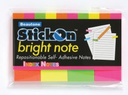 Stick On Notes B/Tone 50X20 Bright Neon Pk4