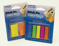 Stick On Flags Bantex 12X45Mm Clear 5 Cols