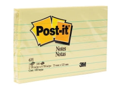 Post-It Notes 635 76X127Mm Lined Yellow Pk12