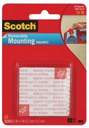 Tape Mounting Squares Scotch 108-Sml Removeable Pk64