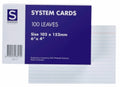 System Cards Sovereign 6X4 Ruled White Pk100