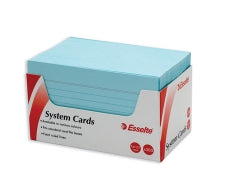 System Cards Esselte 5X3 Ruled Blue Pk300