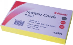 Esselte System Cards 8X5 Yellow