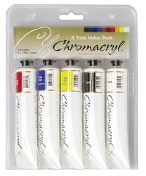 Paint Chromacryl 75Ml Asst Pk5