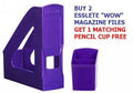 Magazine File Esselte Wow Blue Bonus Buy 2 Get Free Matching Pencil Cup