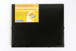 Doc File A4 B/Tone 25Mm W/Elastic Matte Black